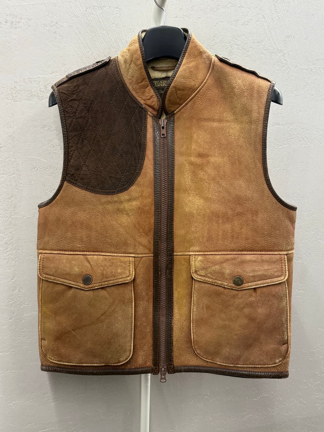 Made in USA 양가죽 양털 헌팅 무스탕 베스트 XL 상품이미지2