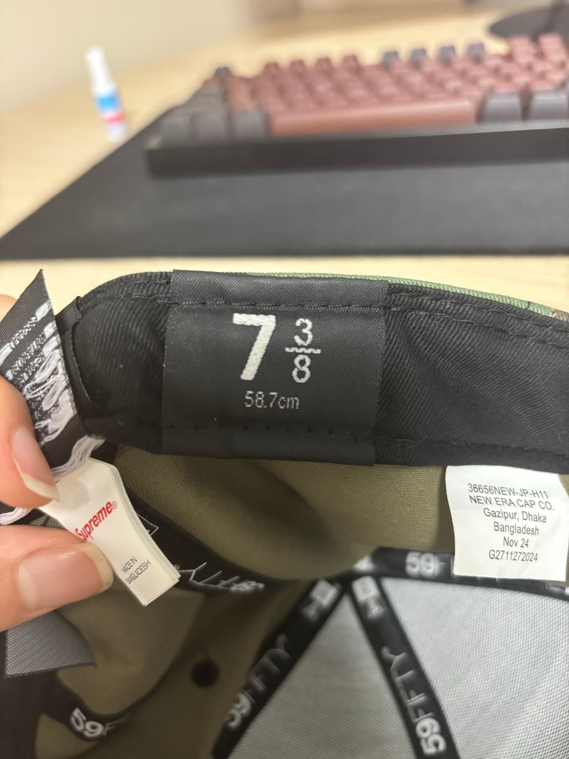 뉴에라X슈프림 본즈 박스로고 우드랜드 카모 피프티캡 상품이미지10