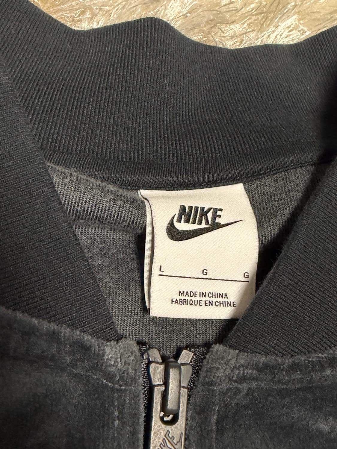 나이키 NSW 벨벳 자켓 블랙 화이트 L 상품이미지2