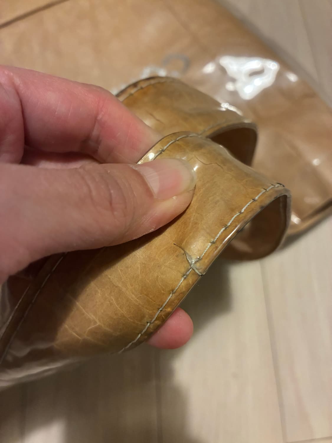 [정품] 꼼데가르송 PVC 크라프트 페이퍼 토트백 (가성비 전투용) 상품이미지5