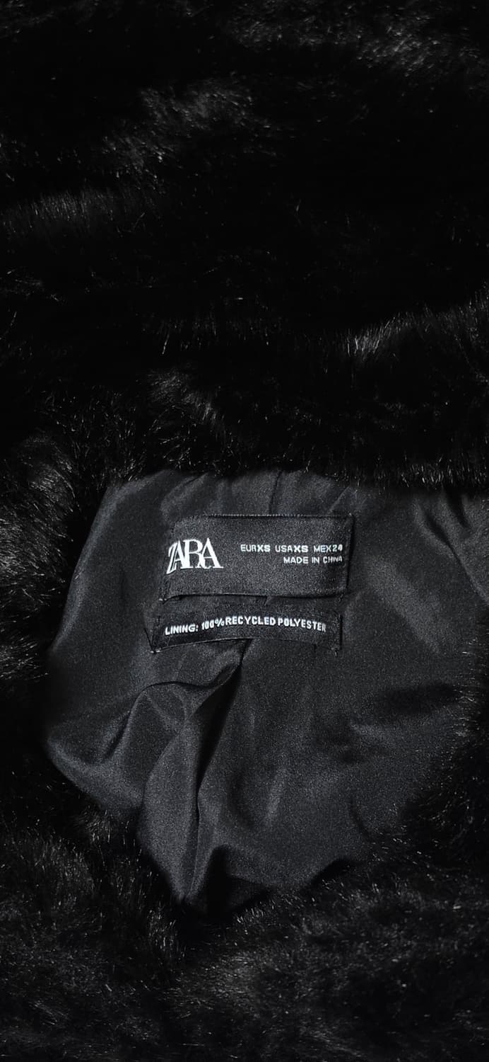 ZARA 후드 인조 퍼 자켓 XS 상품이미지3