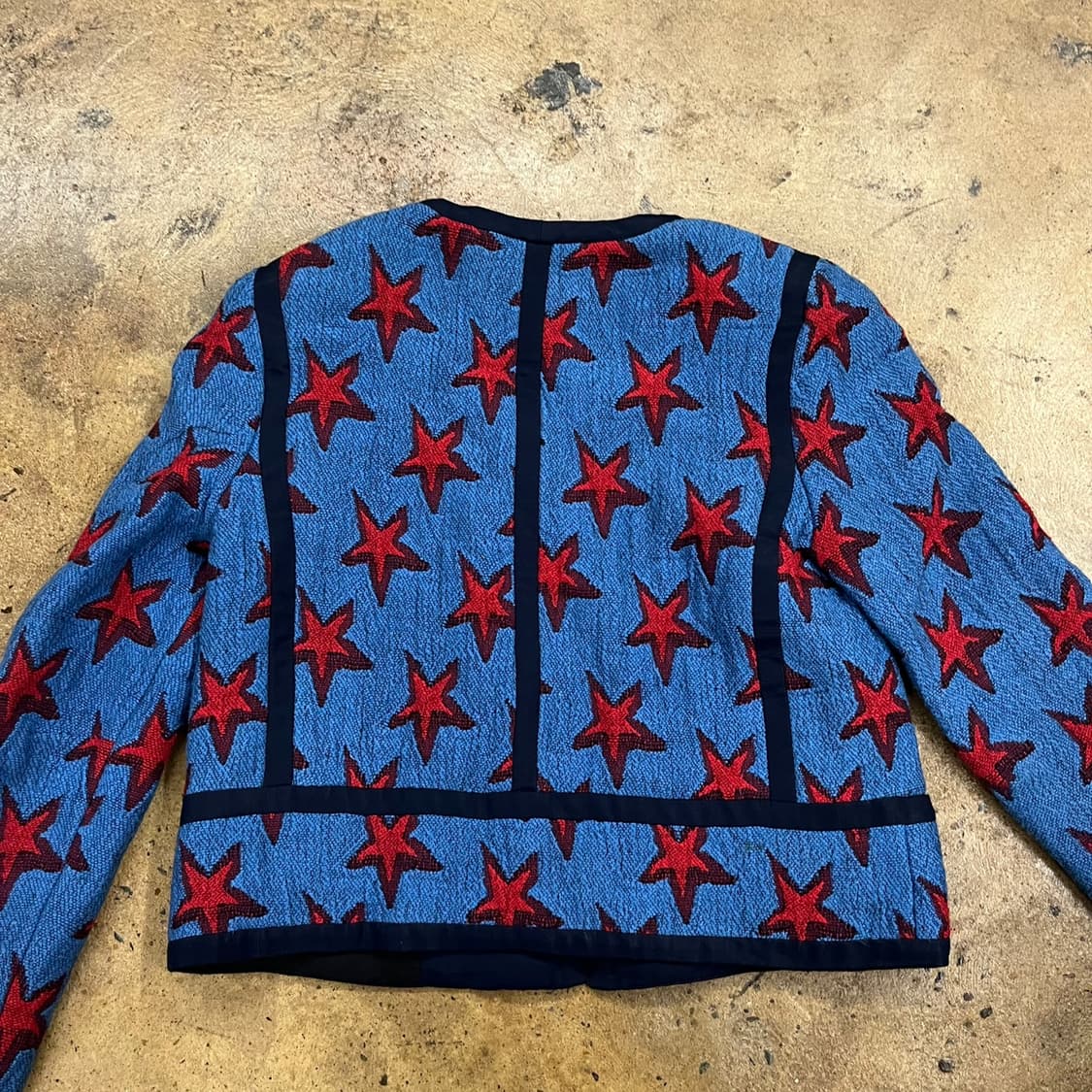 [정품/36] 산드로 별 패턴 자켓 블루 레드 b17 상품이미지4