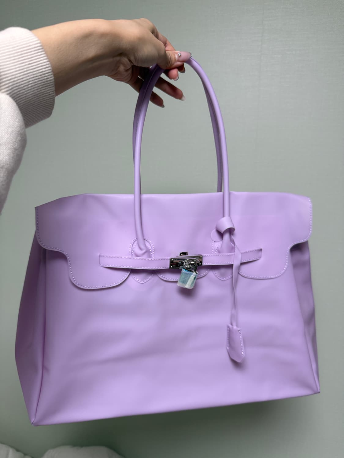 (바로배송) 키키 젤리 버킨백 연보라 새상품💜 상품이미지4