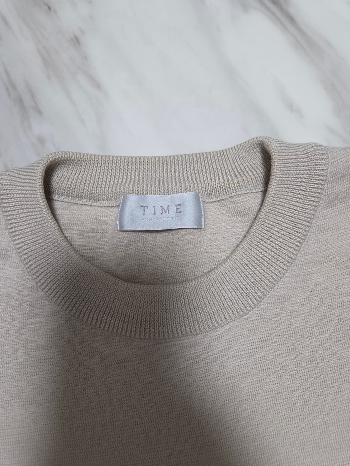 타임옴므 배색 언발런스 니트 상품이미지5