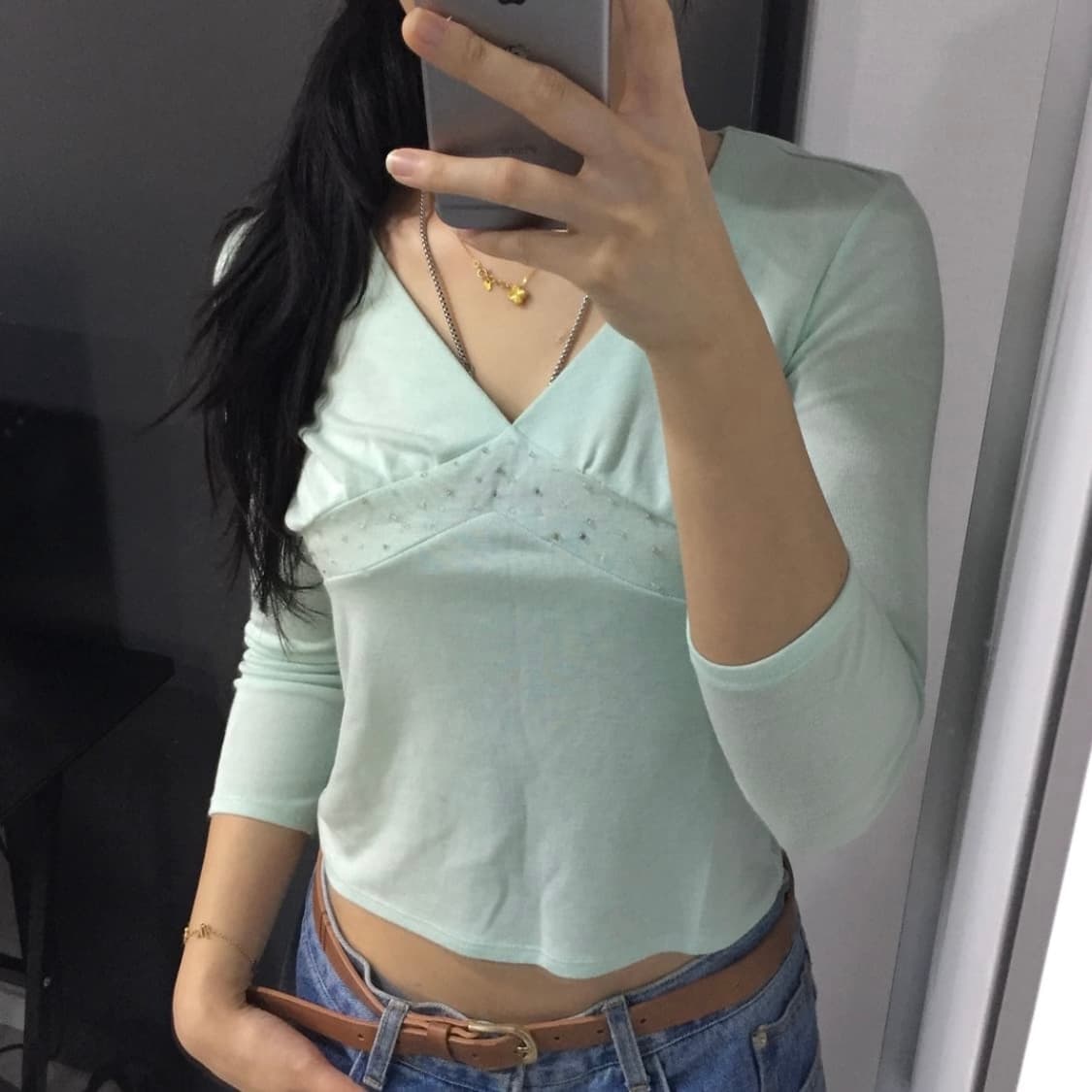 JPN Vintage 괴짜 오네갸루 민트 핫픽스 7부 롱슬리브 상품이미지1