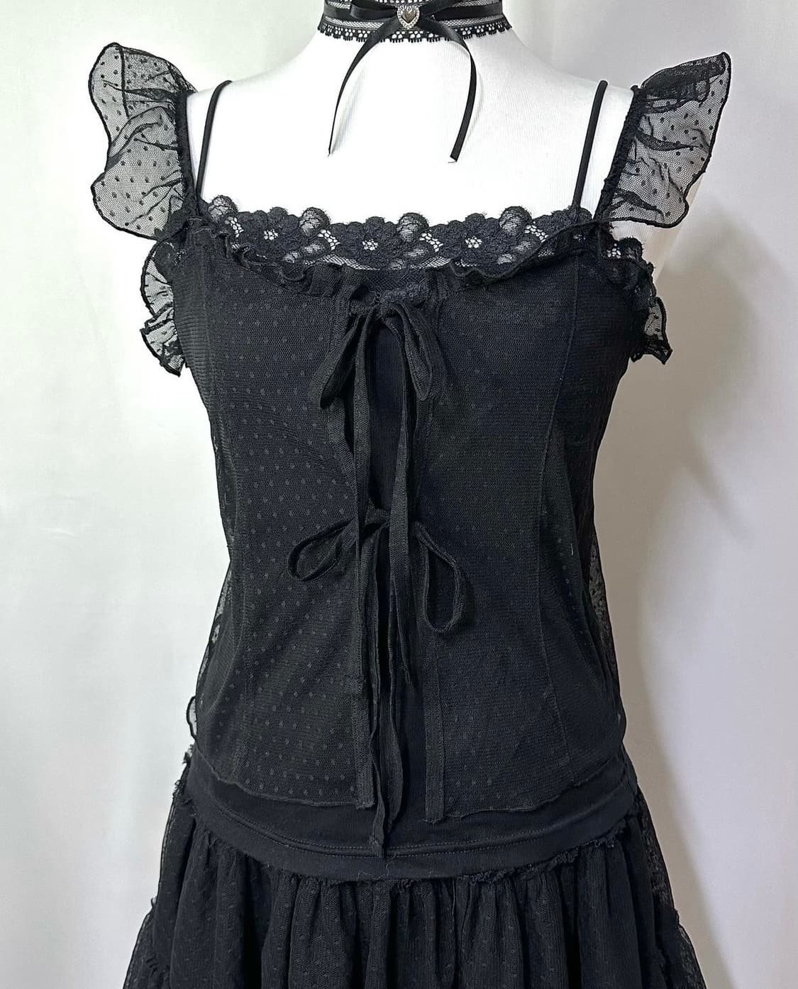 seethrough dot slip cardigan 상품이미지2