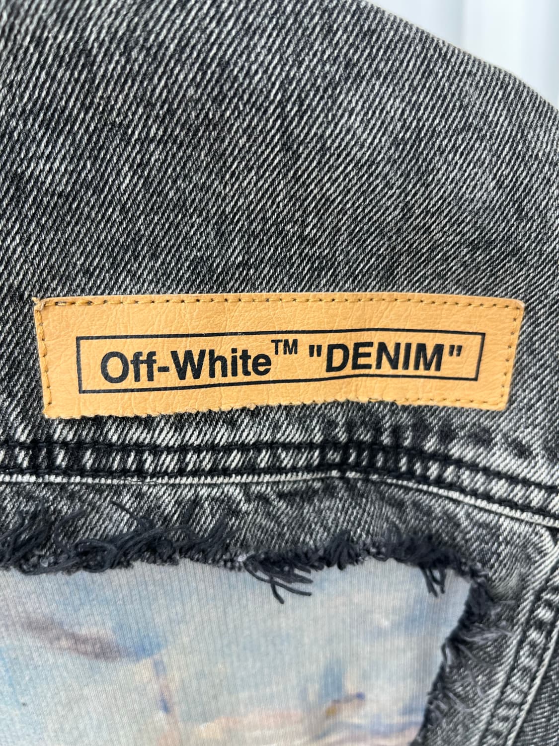 오프화이트 유화 흑청 데님 자켓 XL 상품이미지10