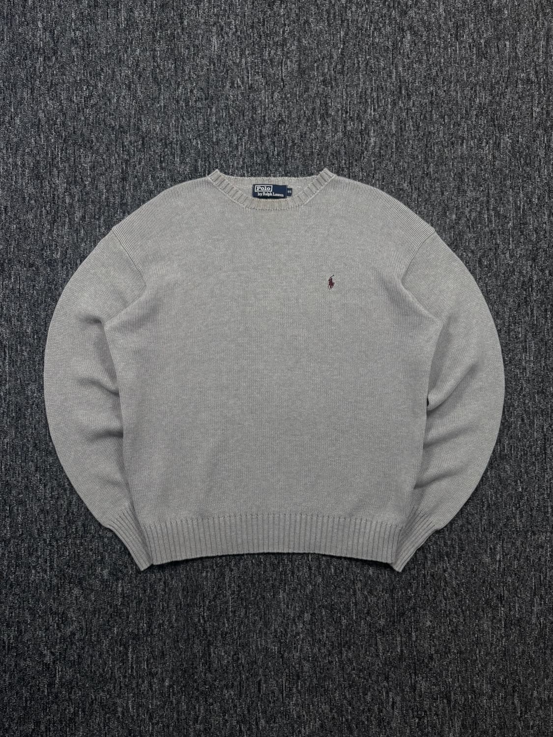 폴로 그레이 코튼 크루넥 니트 상품이미지3