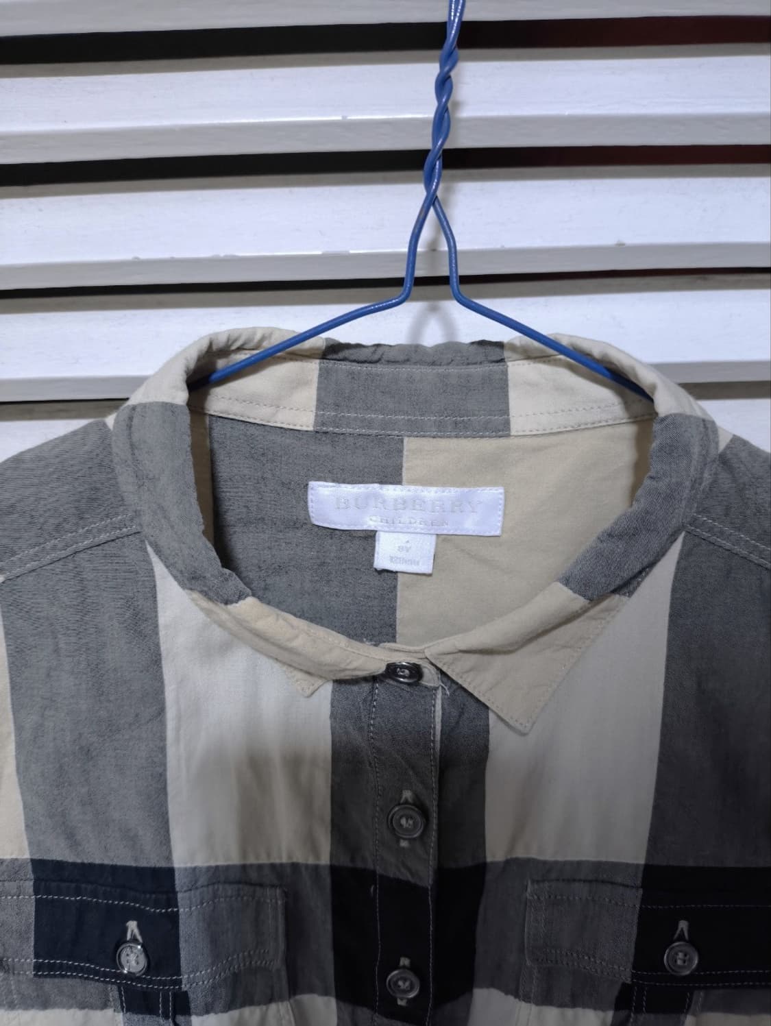 8Y 버버리 키즈 체크셔츠 원피스 상품이미지2