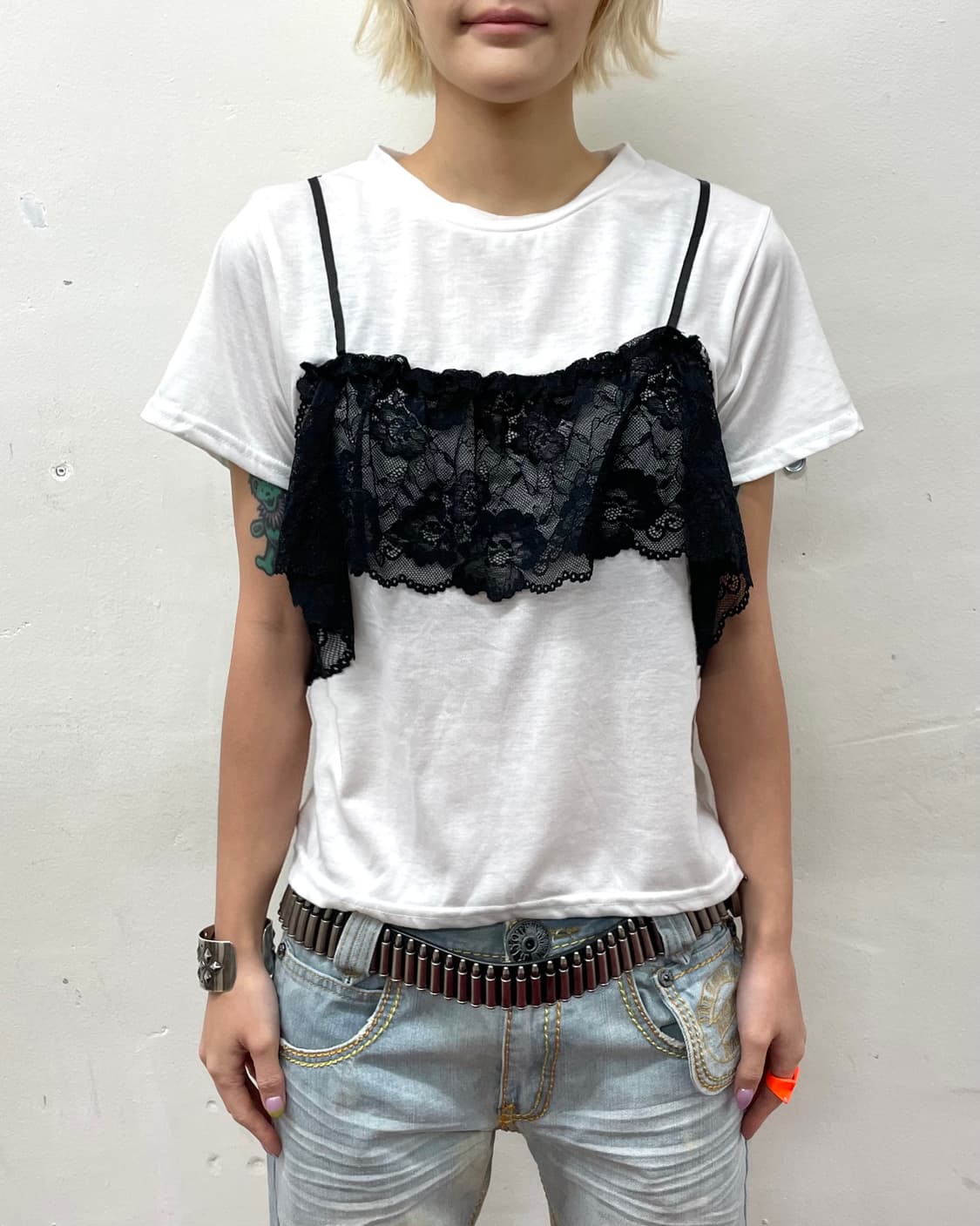 Lace Bra Top T-shirt 상품이미지2