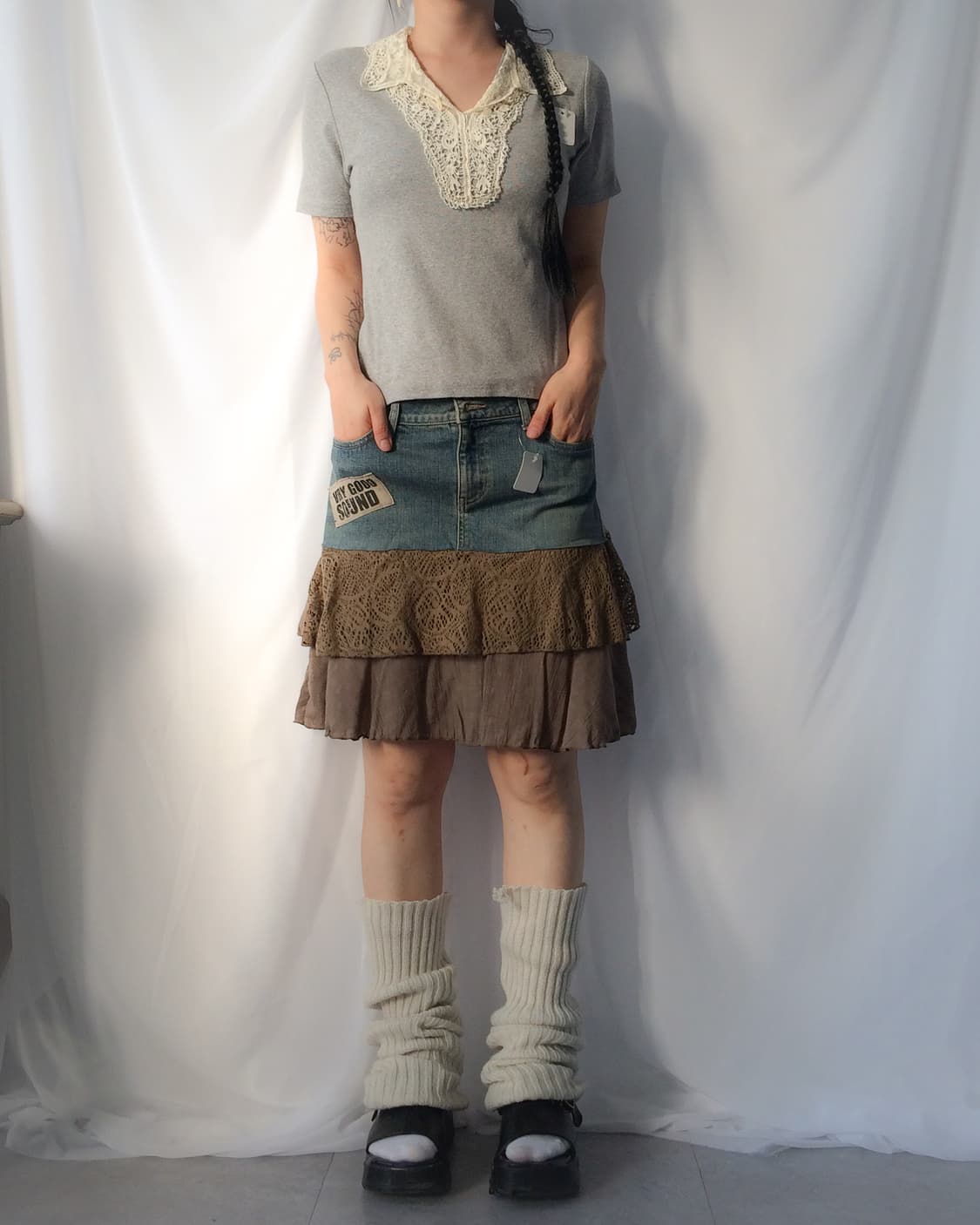 Crochet trimming t shirt 상품이미지5