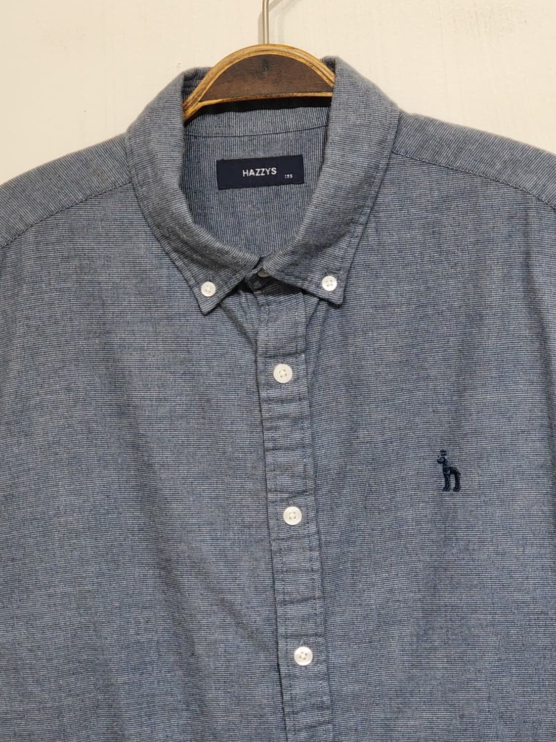 (100) 헤지스 남방 솔리드 셔츠 기본로고 단색 캐주얼  상품이미지2