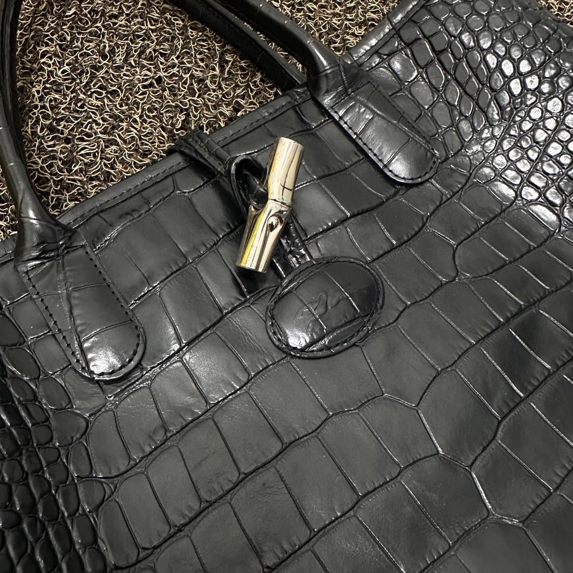 롱샴 여성 토트백 숄더백 가죽 가방 블랙 상품이미지3