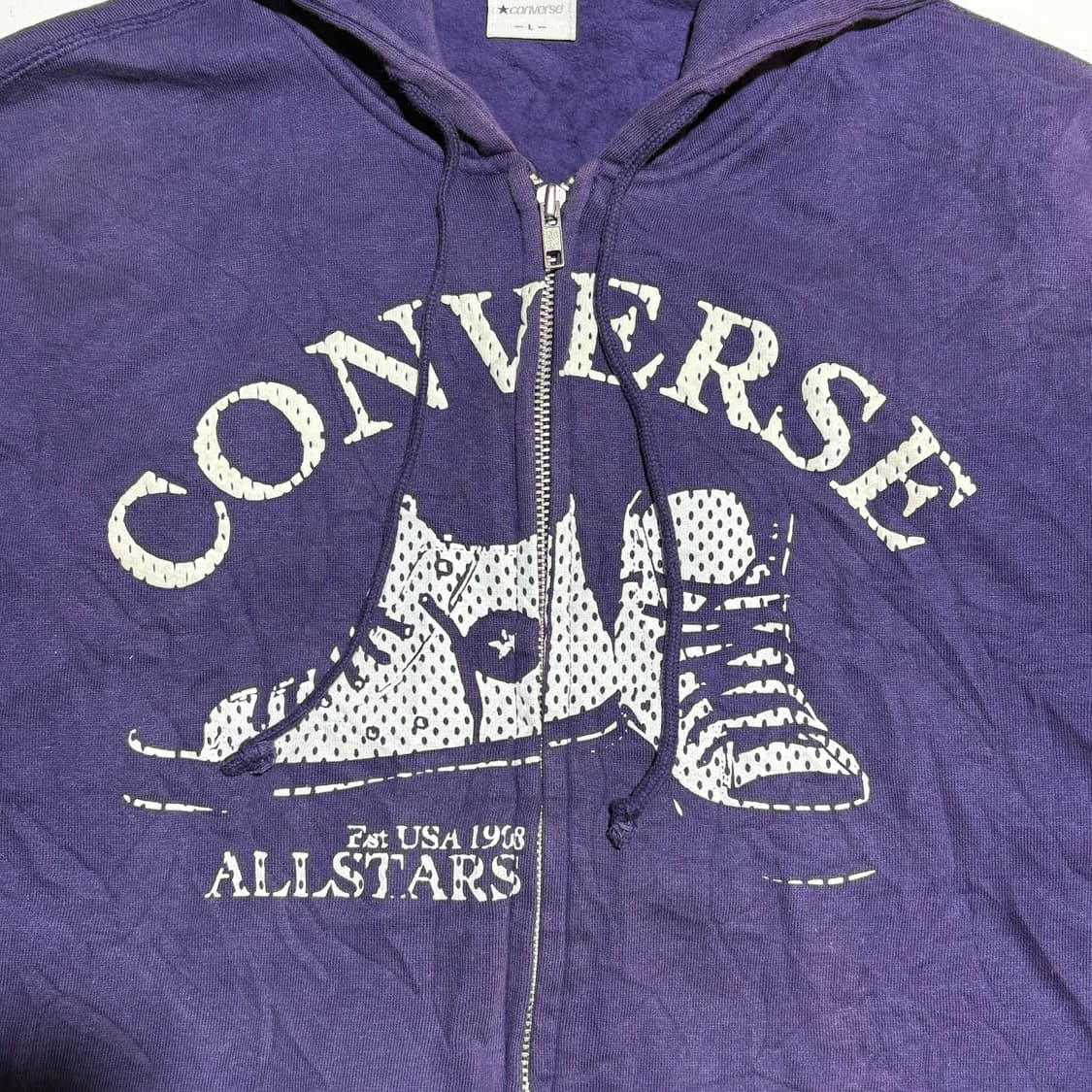컨버스 빈티지 퍼플 후드집업 상품이미지4