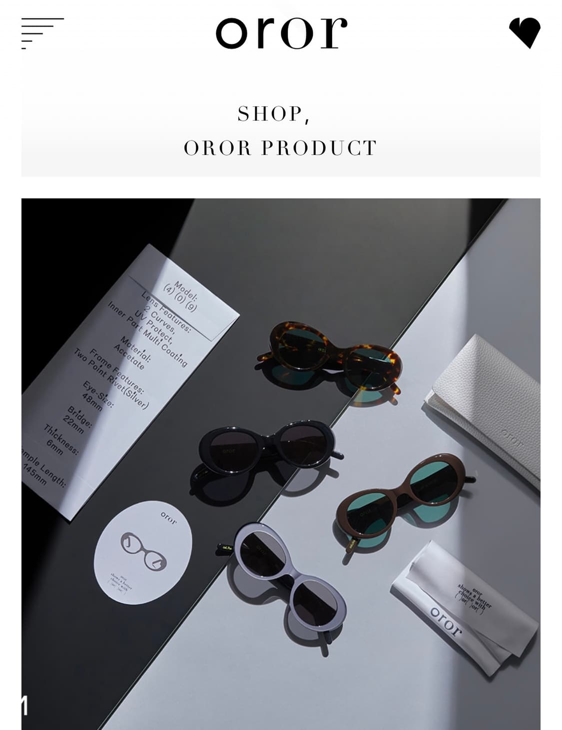 oror 오르오르 블랙 선글라스 상품이미지2