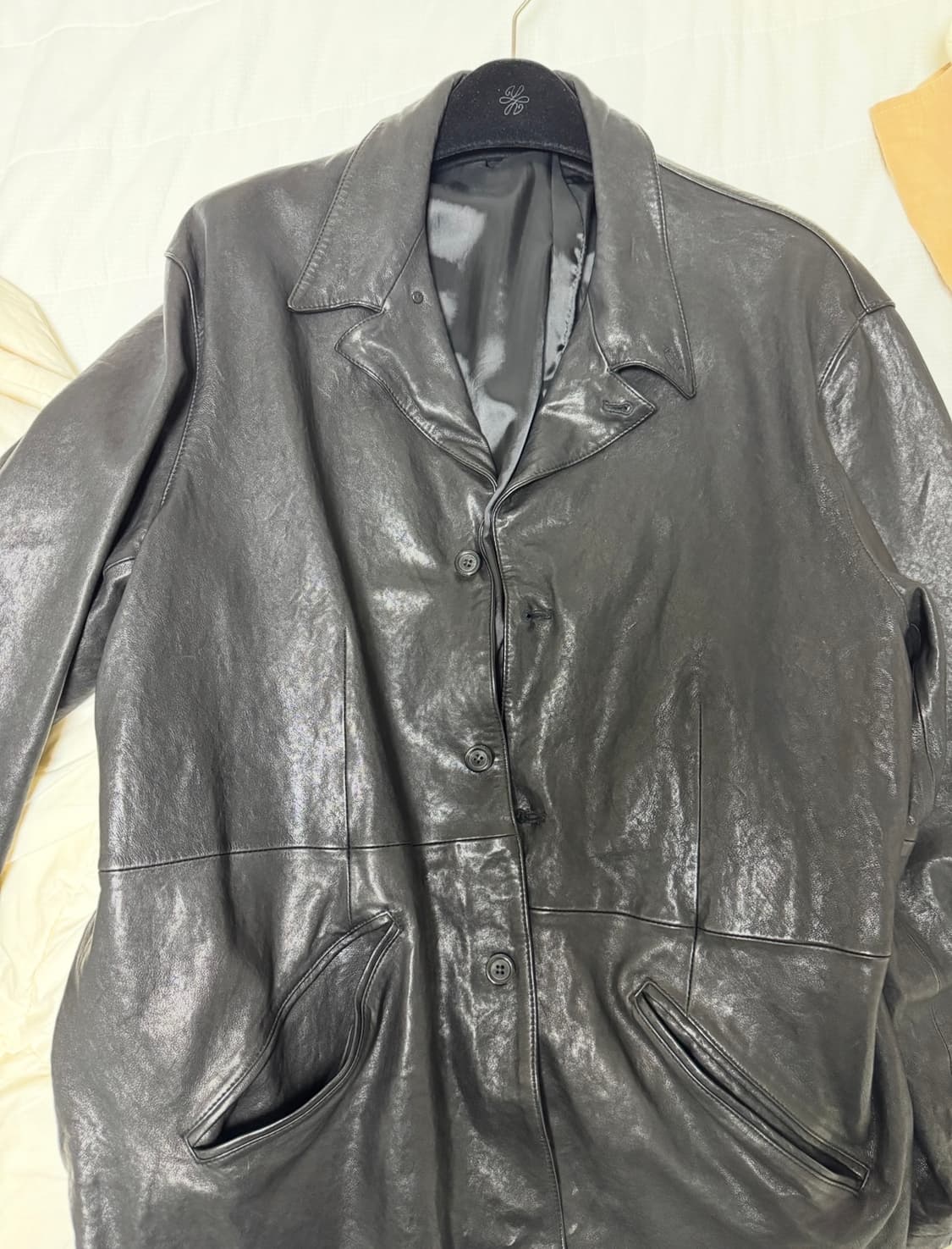 유스 워시드레더자켓 l사이즈 상품이미지2