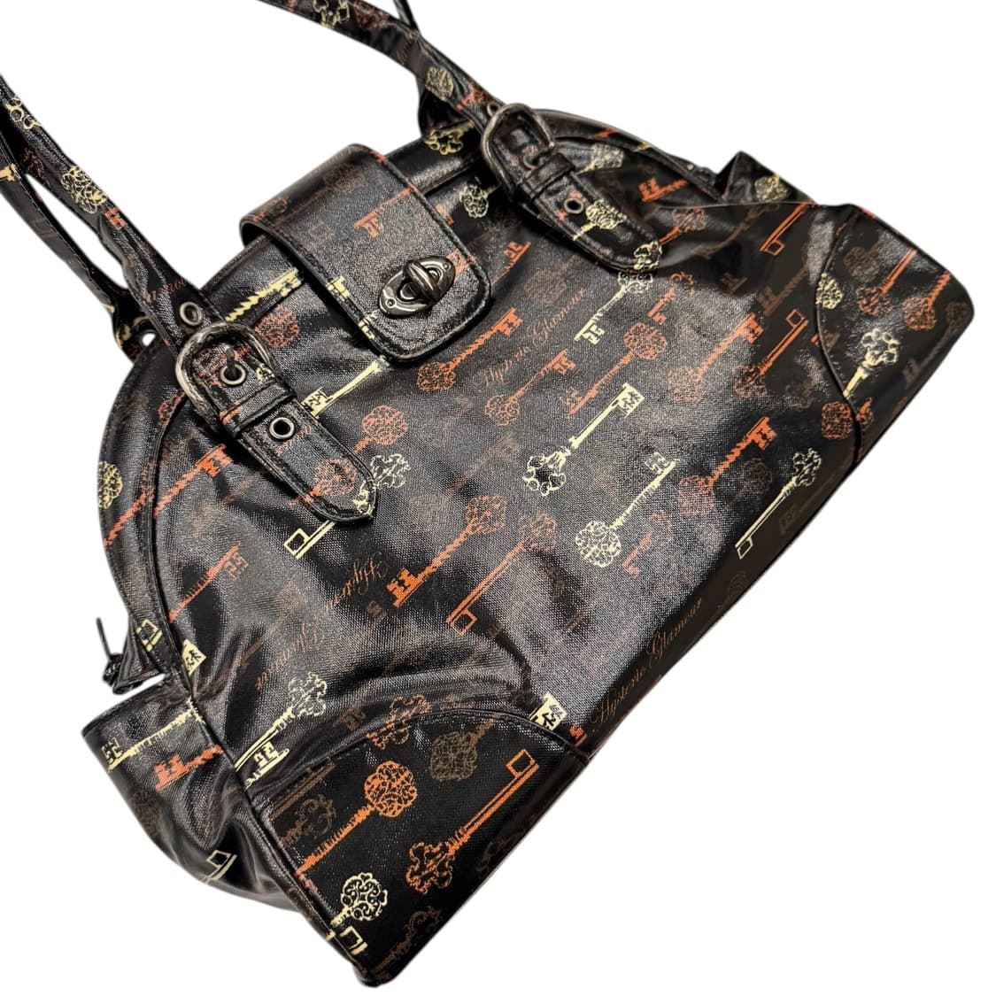 히스테릭글래머 PVC 키패턴 숄더백 블랙 상품이미지4