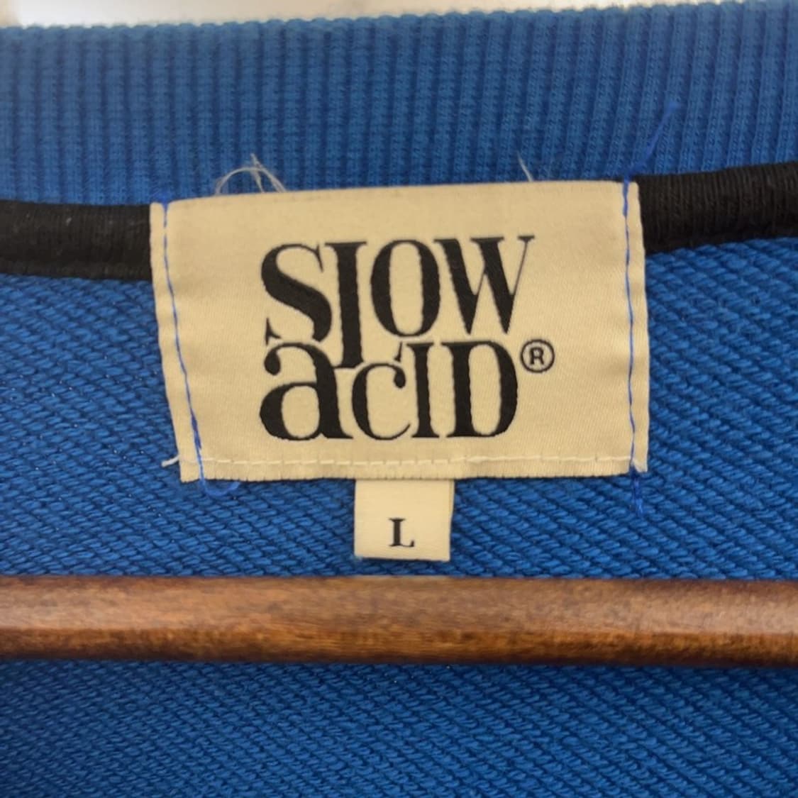 슬로우애시드 키치 프린팅 인디블루 맨투맨 L C07448 상품이미지5