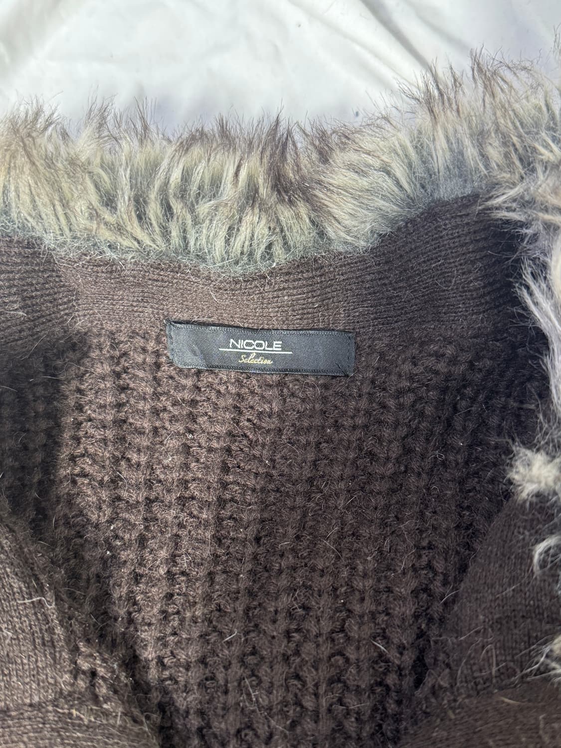 Nicole 퍼 칼라 니트집업 y2k vkei  상품이미지6