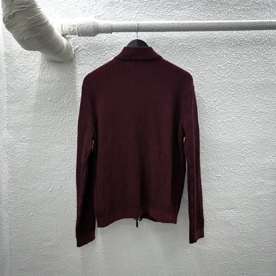 Y2K minimal burgundy zipup 상품이미지4