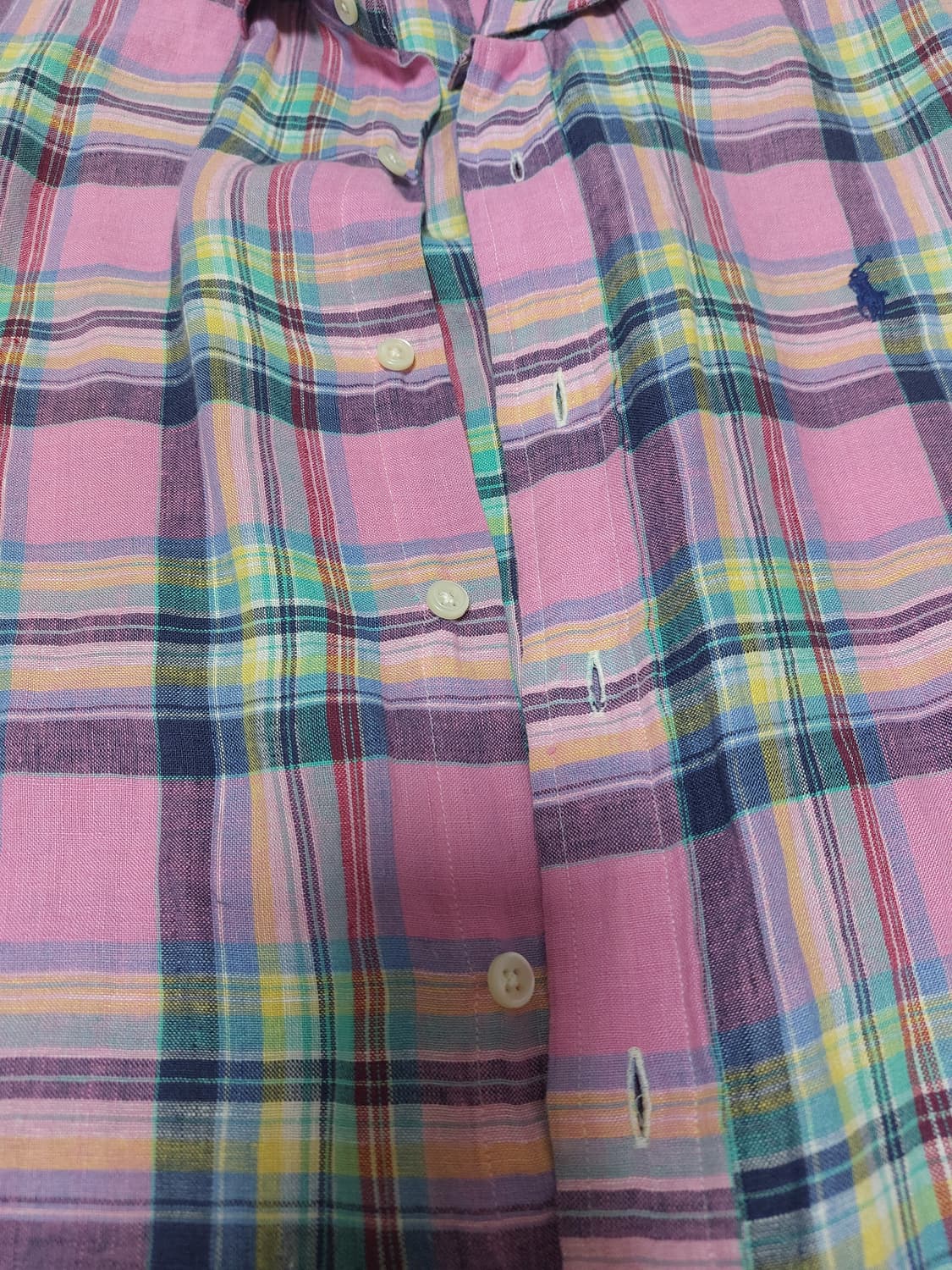 폴로 핑크 체크셔츠 L 상품이미지3