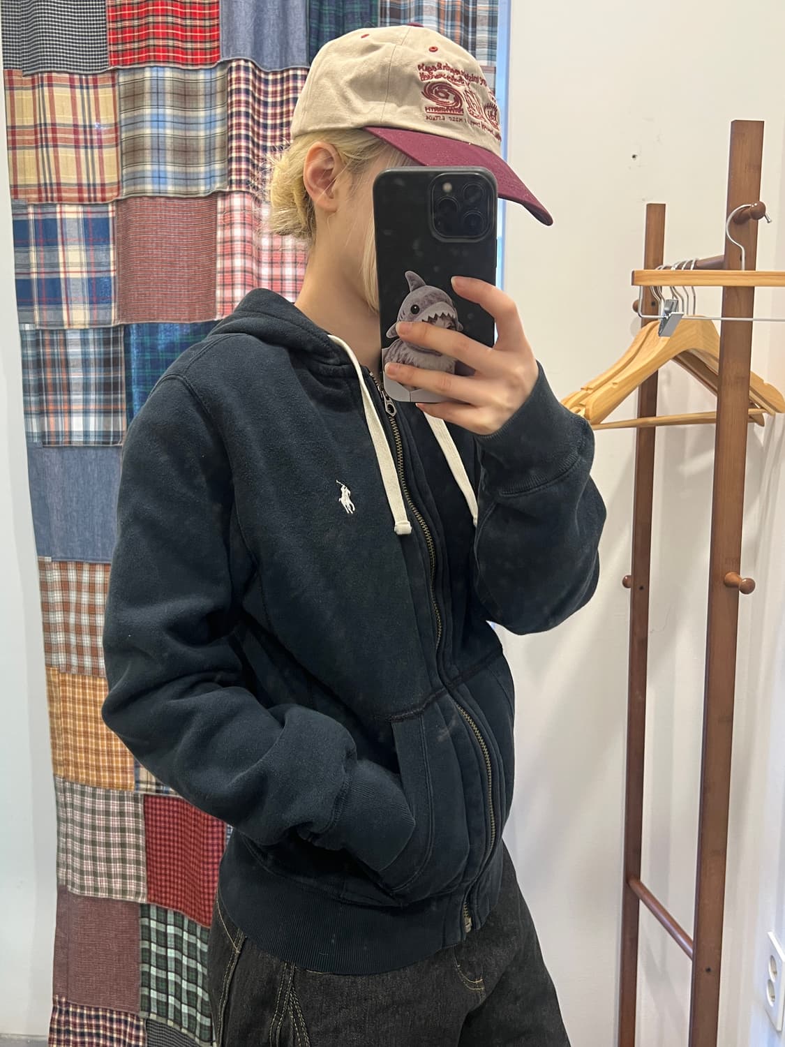 폴로 블랙 후드집업 상품이미지2