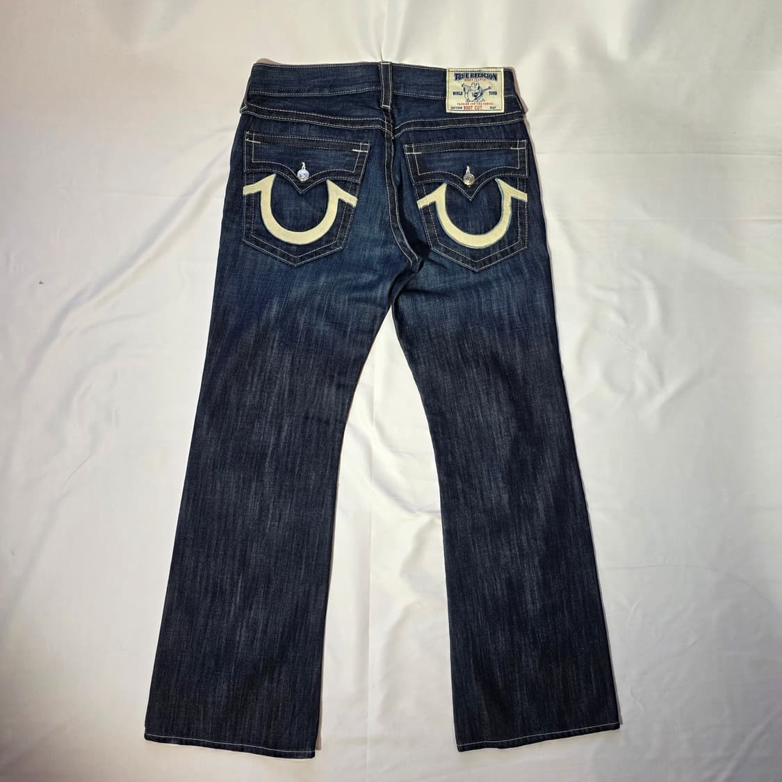 [33]트루릴리전 USA 가죽 빅로고 부츠컷 데님팬츠 상품이미지6