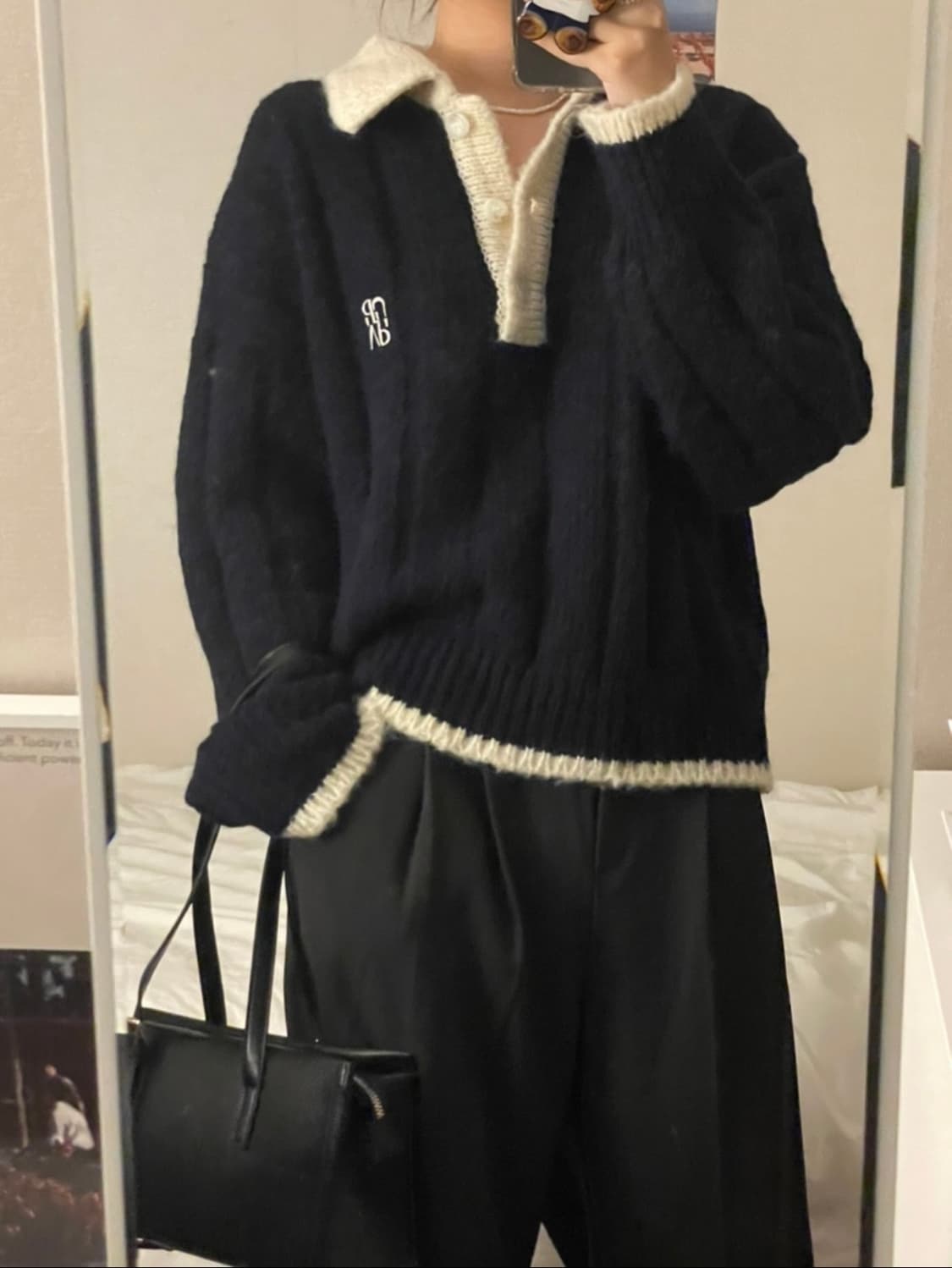 택O) 그로브 SOFT 니트 네이비 [차정원 착용] 상품이미지2