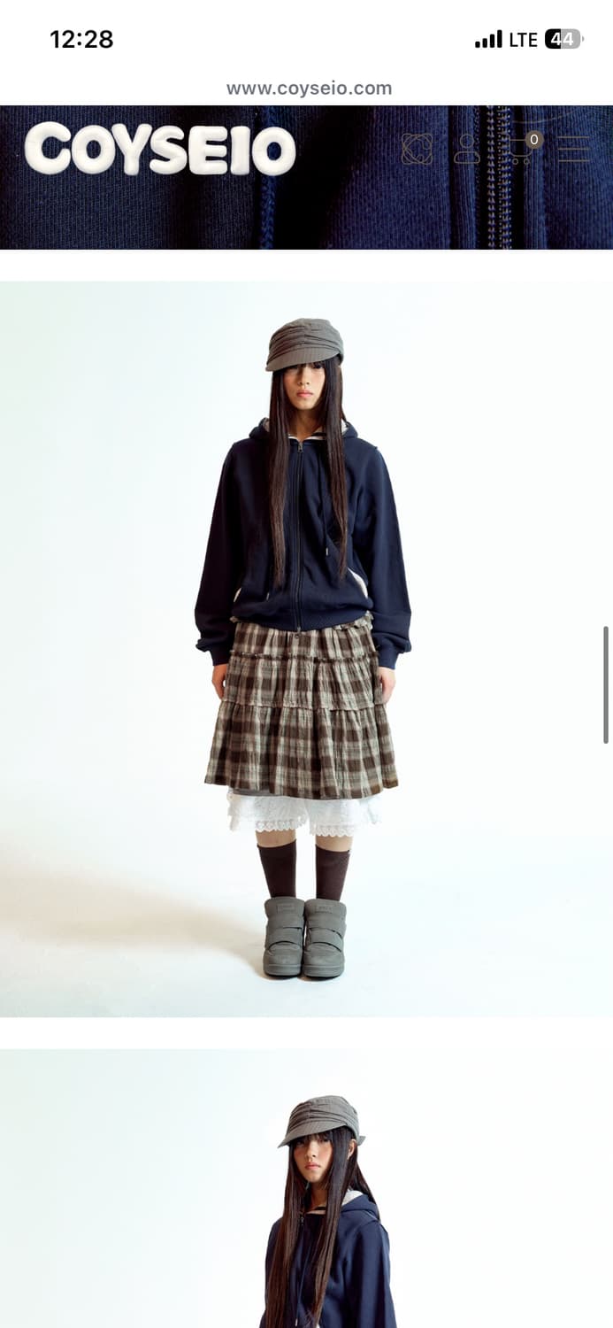 코이세이오 flower point zipup hoodie navy 상품이미지3