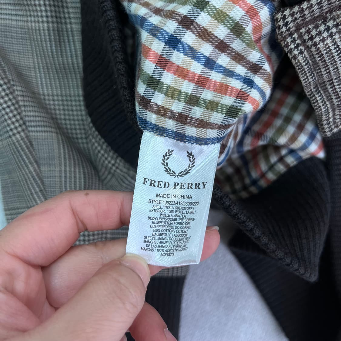 95 프레드페리 빈티지 패턴 블루종 자켓 상품이미지4