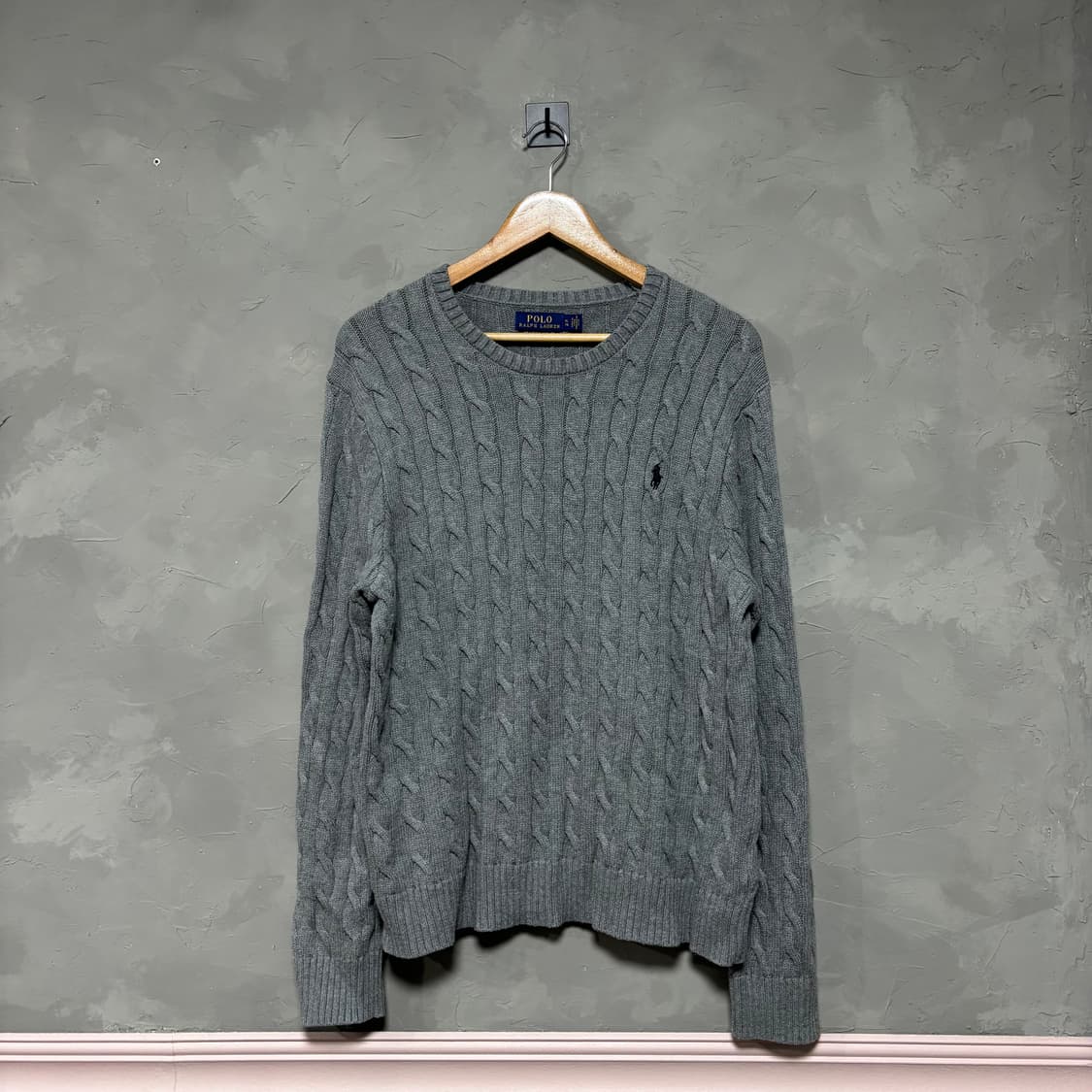 폴로 랄프로렌 신형 꽈배기 니트 회색 그레이 상품이미지1