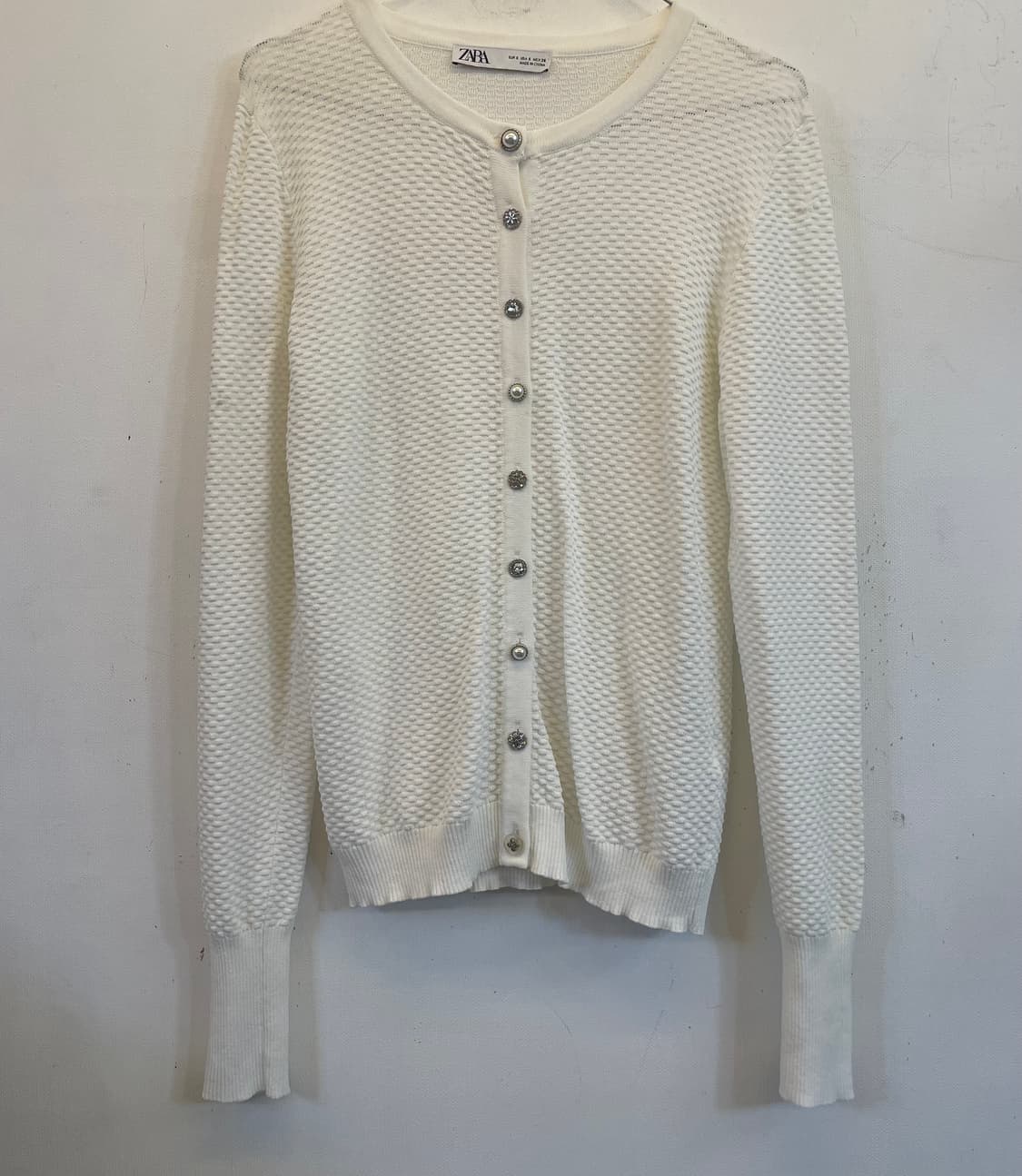 ZARA 자라 비스코스 니트가디건 화이트 상품이미지1