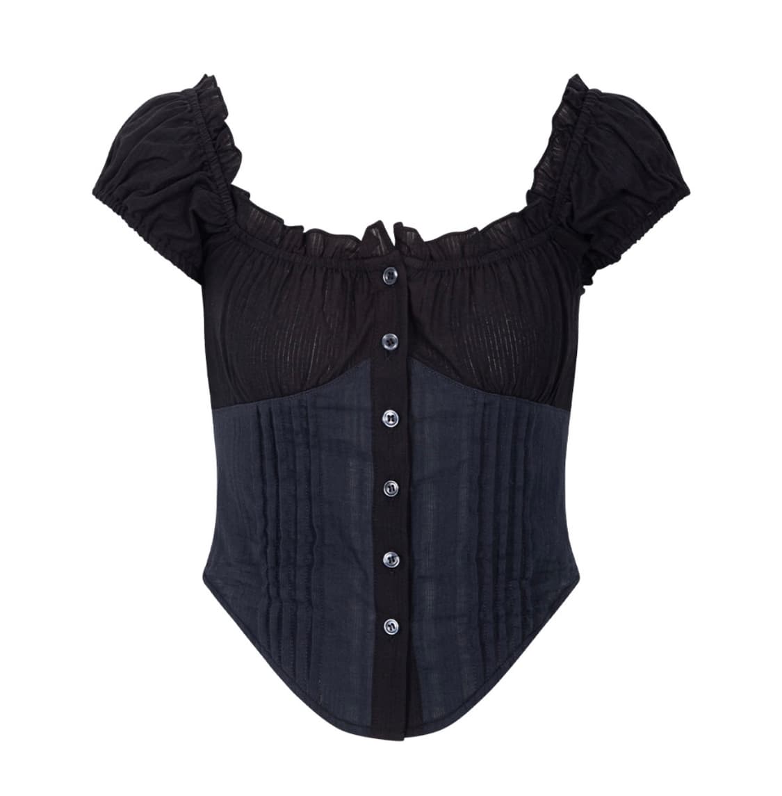 플리즈노팔로우 신디 탑 블랙/쿨차콜 S 사이즈 상품이미지1