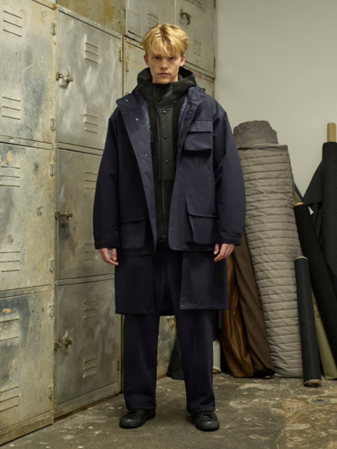 [새상품, 국내배송] 엔지니어드 가먼츠xGU 파카 네이비 상품이미지1