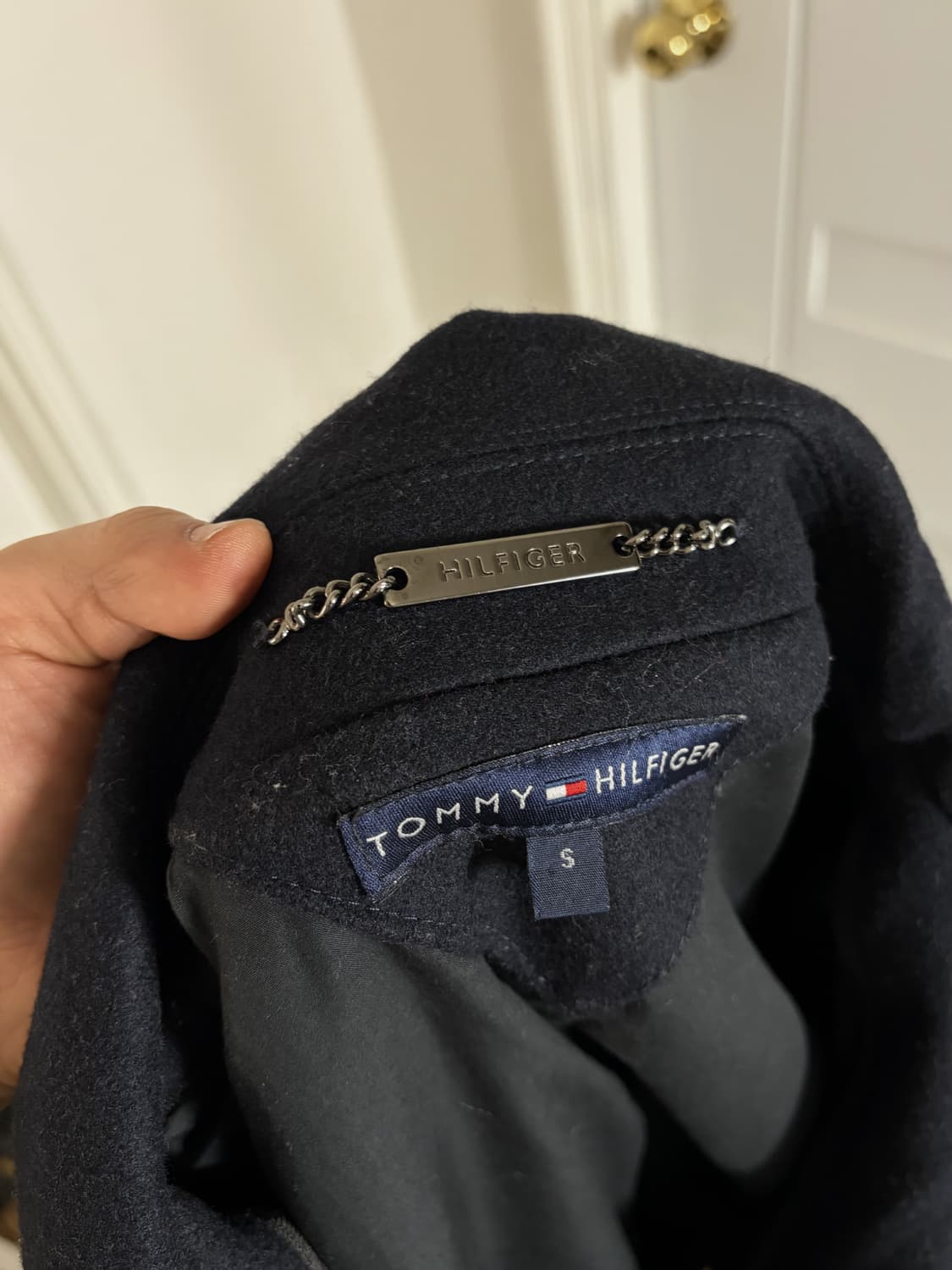 토미힐피거 하이넥 피코트 네이비 상품이미지7