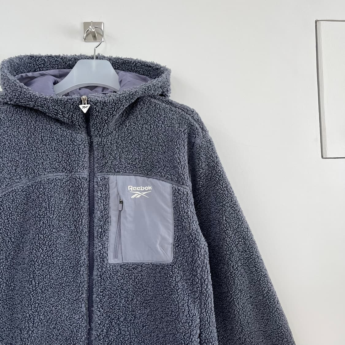 리복 그레이 뽀글이 플리스 후드 자켓 상품이미지4