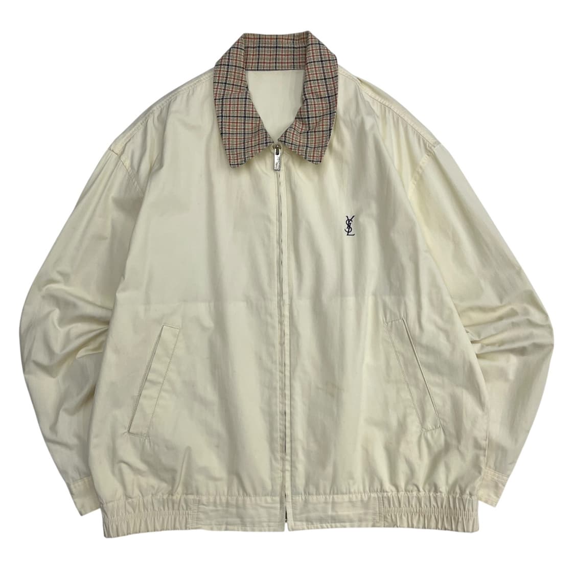 입생로랑 체크 카라 아이보리 자켓 상품이미지2