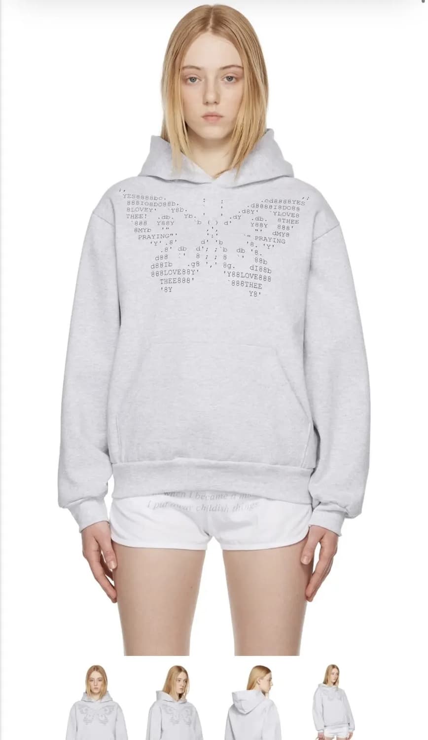 Praying Butterfly Hoodie Grey 상품이미지2
