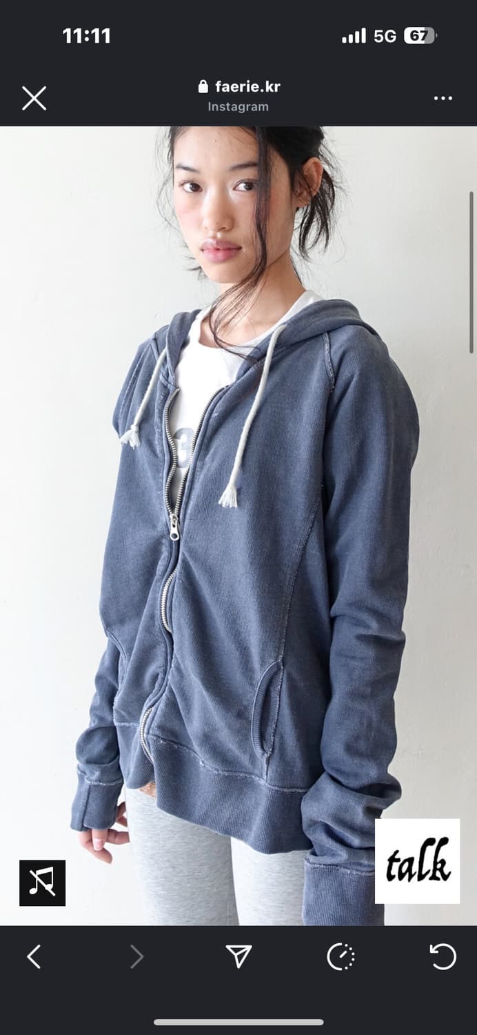 샵페어리 washed lily hoodie (purple blue) 상품이미지3