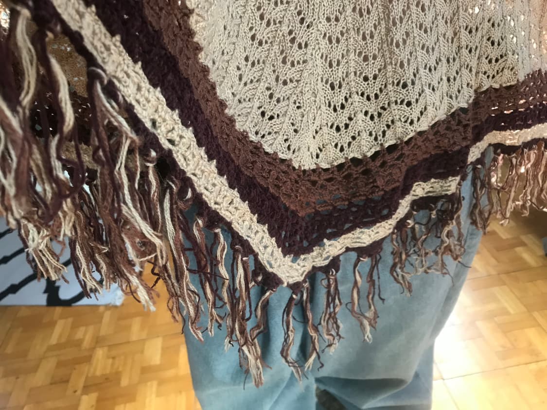 vintage fringe knit cape 상품이미지8