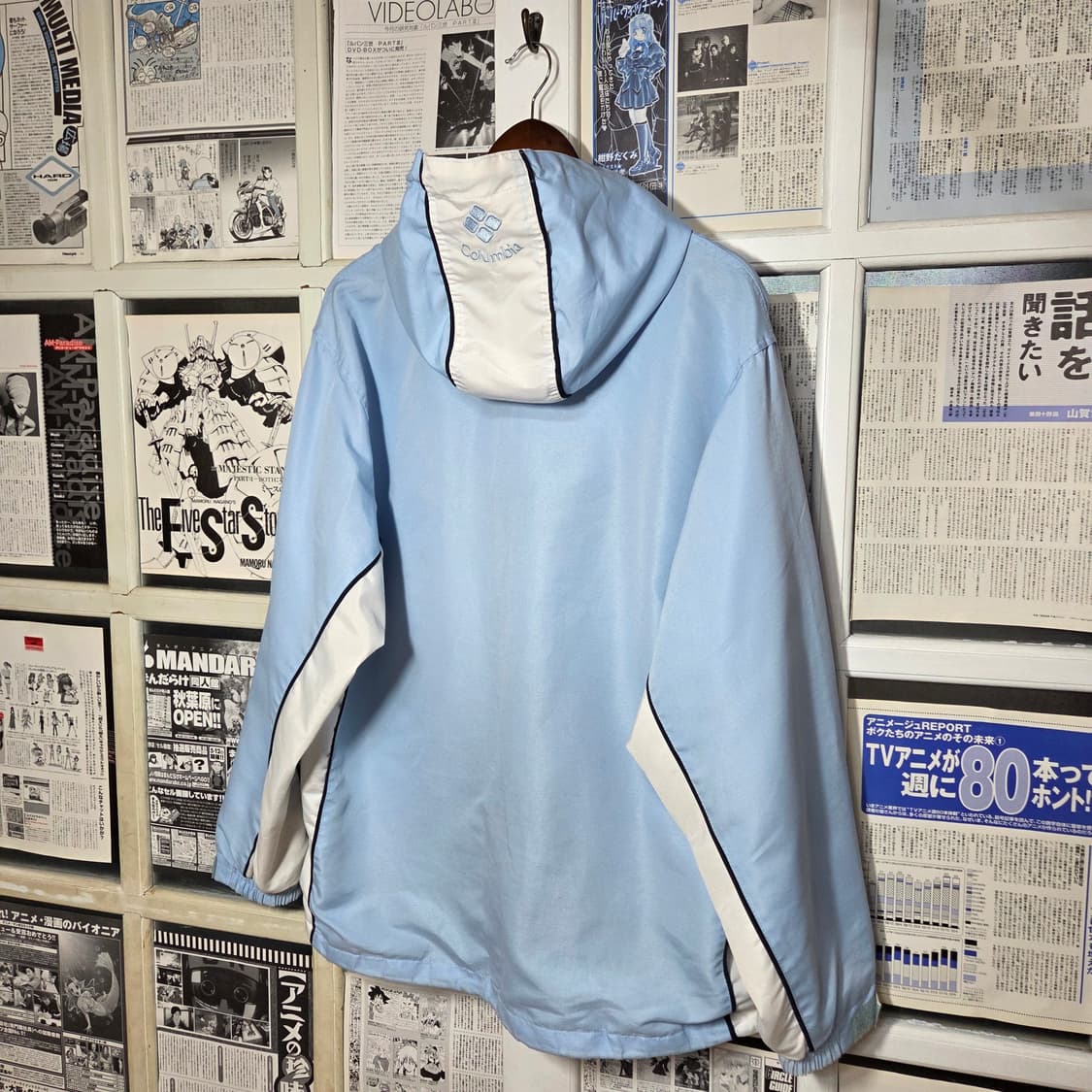 컬럼비아 배색 스카이 블루 바람막이 자켓 상품이미지6