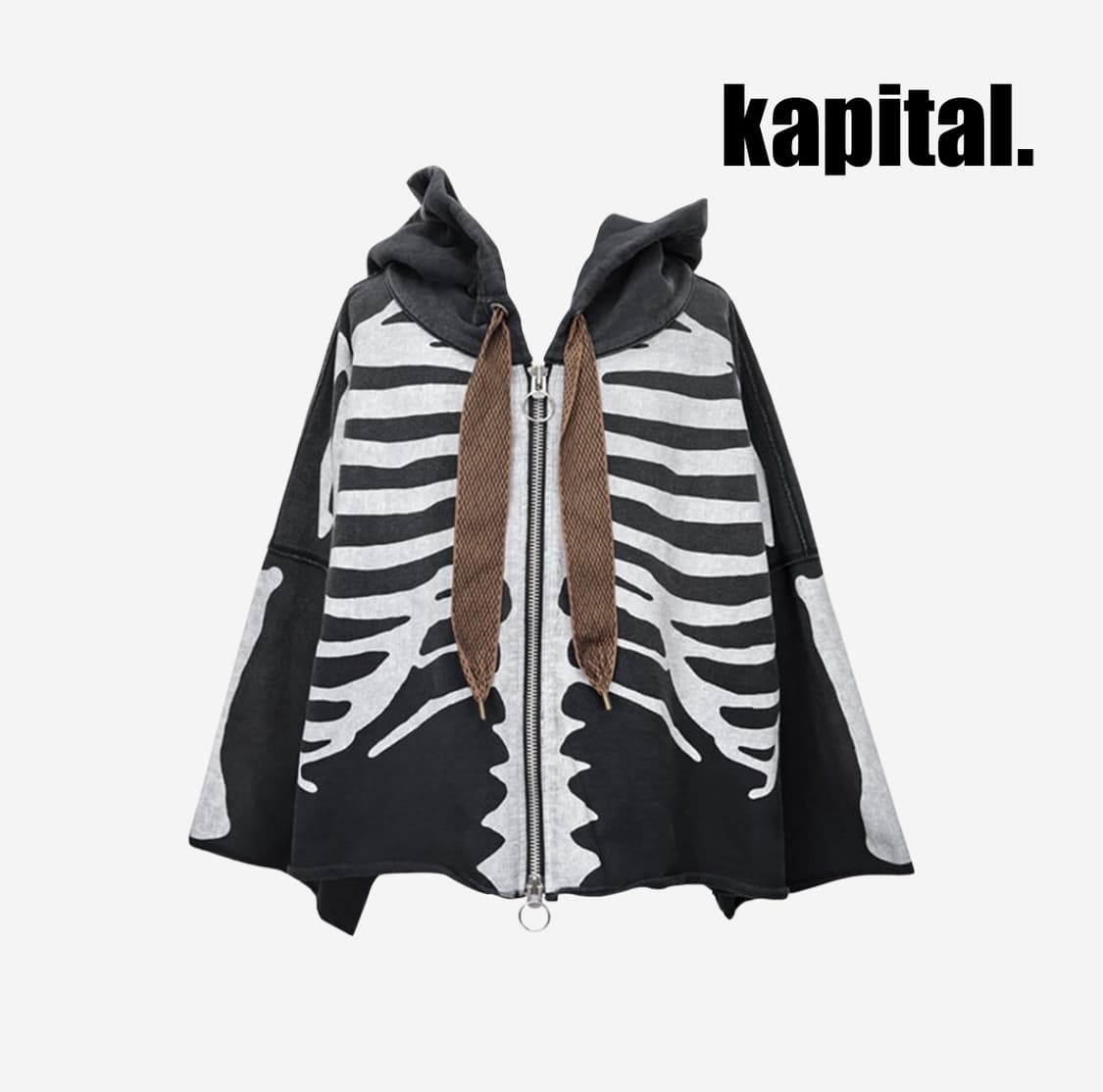 [F] 캐피탈 플리스 본 데블 후드 블루종 블랙 상품이미지1