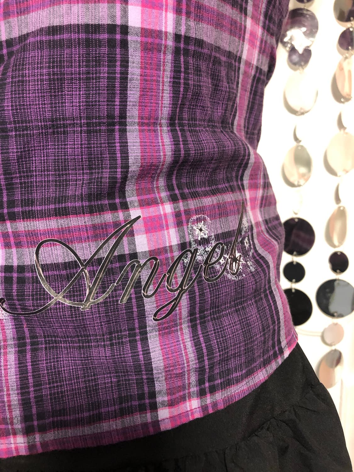 Lee purple check top 상품이미지3