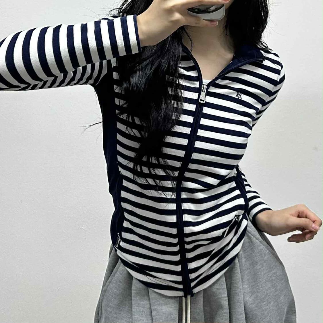 폴로 랄프로렌 핀터깔 RL 스트라이프 걸즈 트랙탑 희귀져지(XS) 상품이미지1