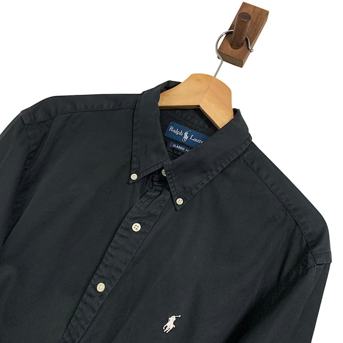 폴로 랄프로렌 블랙 솔리드 셔츠 L 상품이미지2