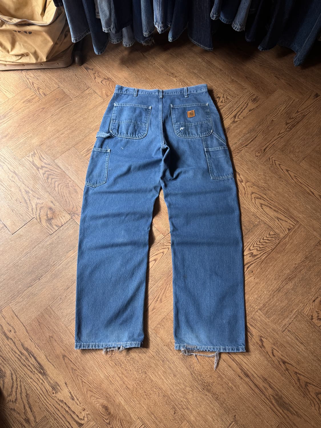 [34]칼하트 USA 빈티지 페인팅 싱글니 카펜터 워크 데님 팬츠 상품이미지2