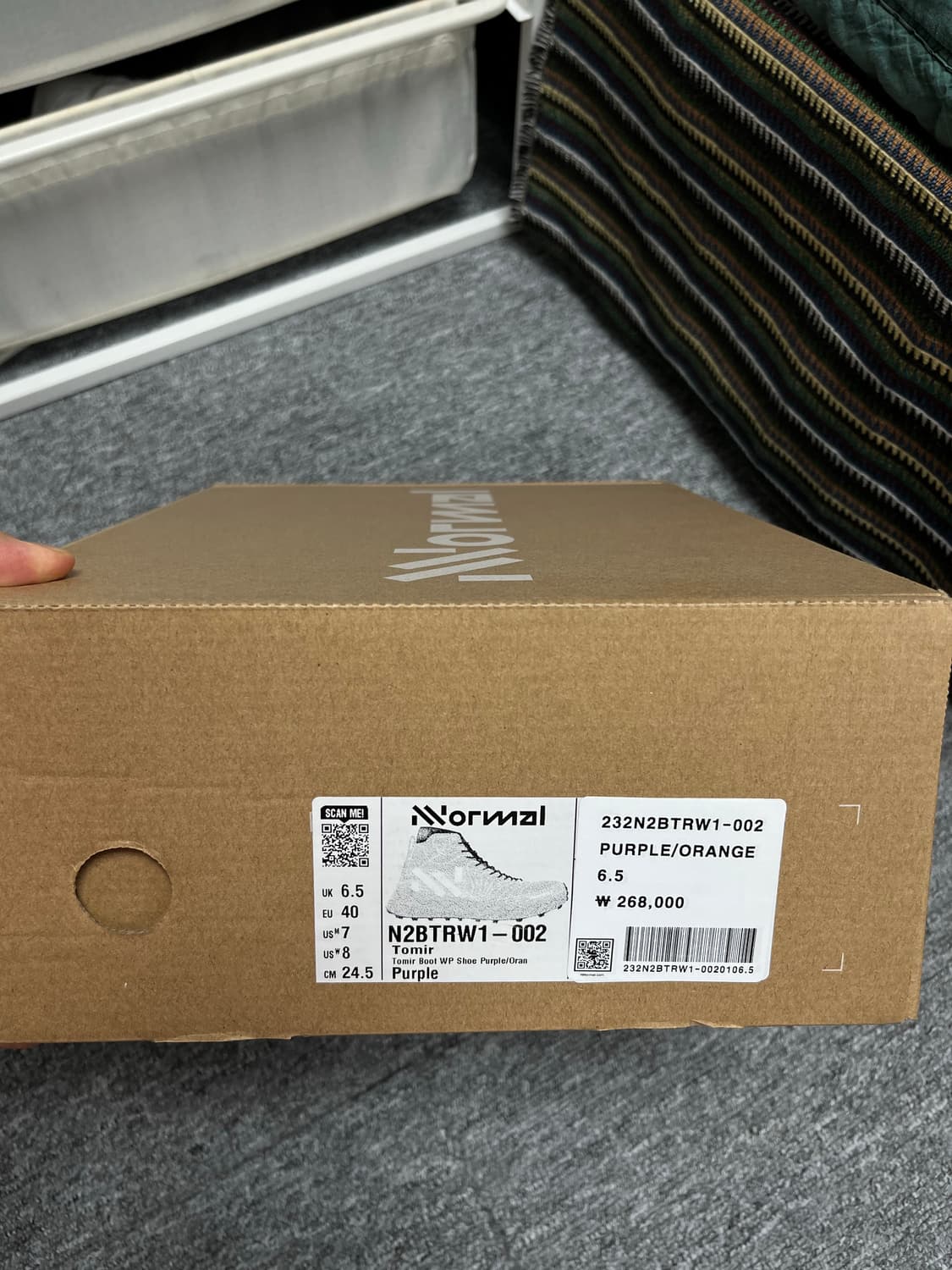 NNORMAL (노말) 토미르 부츠 퍼플 오렌지 새상품 245 트레일러닝 상품이미지4