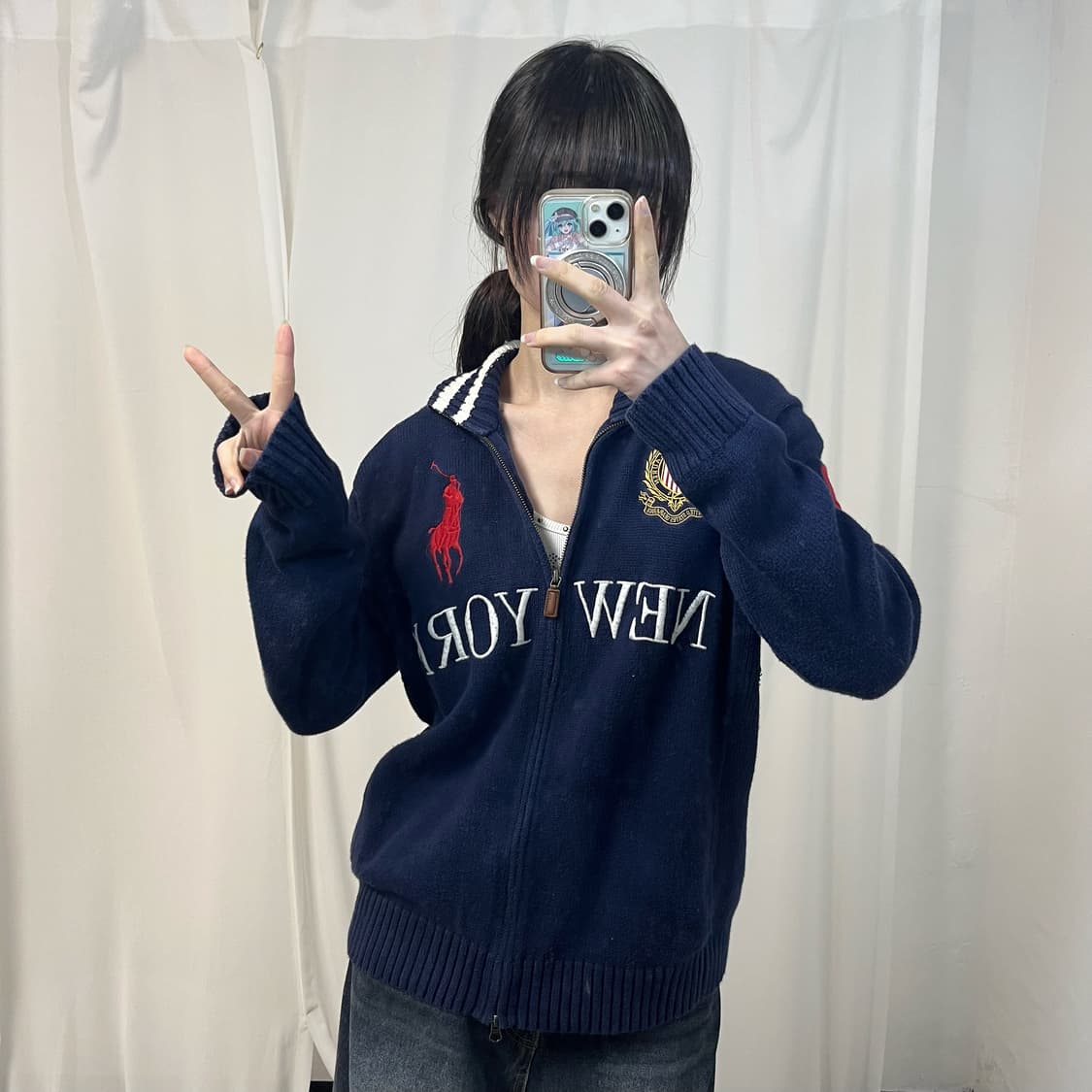 Polo big pony New York knit zip-up 상품이미지3