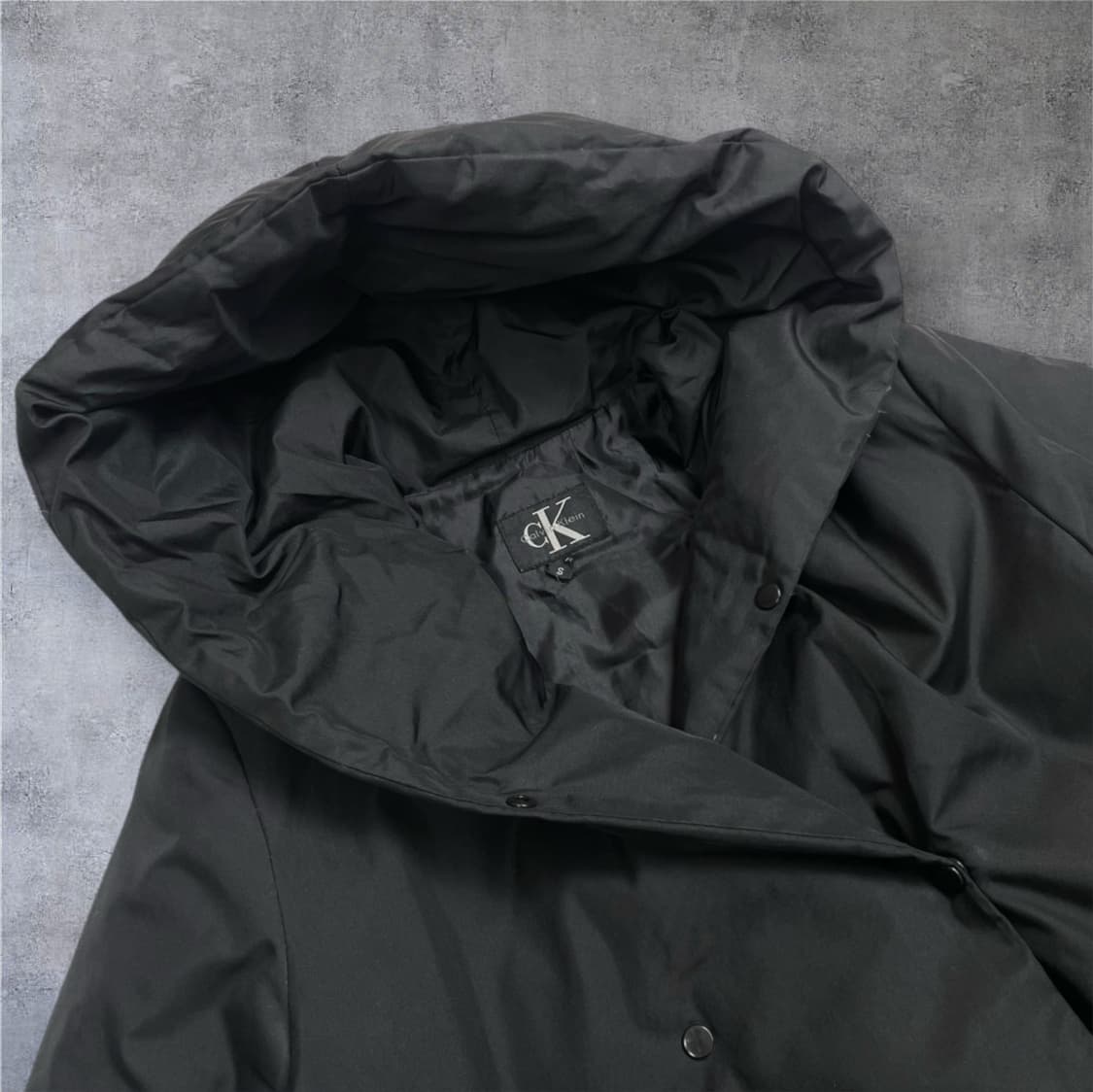 캘빈클라인 Calvin klein 블랙 더블버튼 후드 패딩 S (공용) 상품이미지2