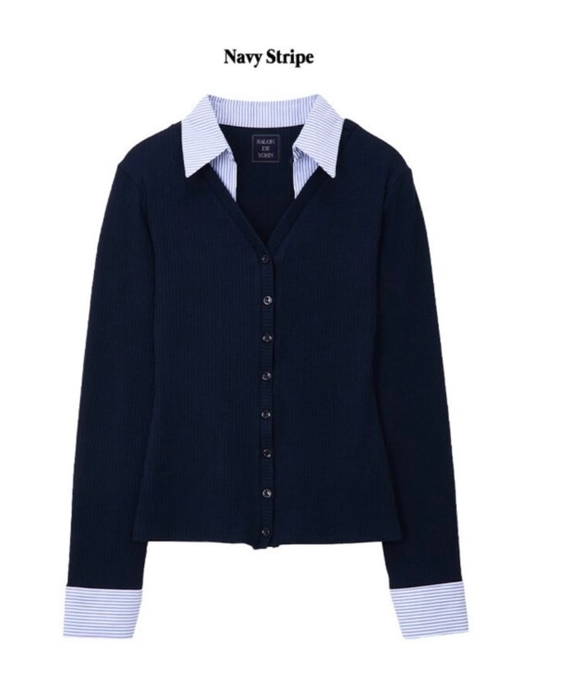 택포)살롱드욘 셔츠 디테일 레이어드 가디건 상품이미지2